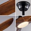 42-inch ceiling fan with lighting and remote control, 3 solid wood blades, low noise, 3CCT, 6-speed settings, suitable for living rooms and bedrooms