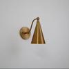 Handcrafted Modern Style Mid Century Raw Brass Wall Lamp