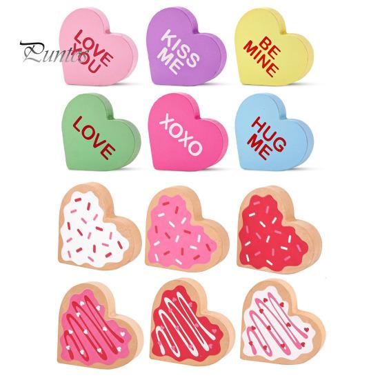 6 шт./компл. День святого Валентина, украшение в виде сердца, деревенский дом, форма сердца, табличка на стол, многоярусный поднос, центральный элемент, украшение для рабочего стола