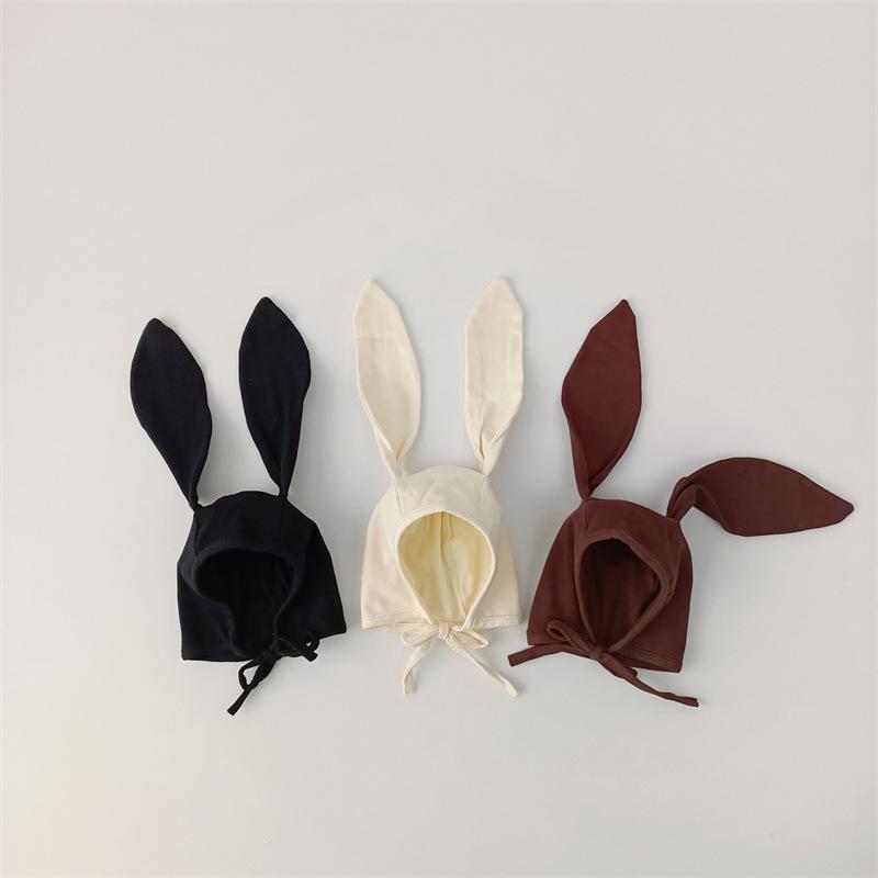 Милая мультяшная шапка для новорожденных с медвежьими ушками для маленьких мальчиков и девочек, корейская однотонная детская шапка, весенне-осенняя шапка для малышей