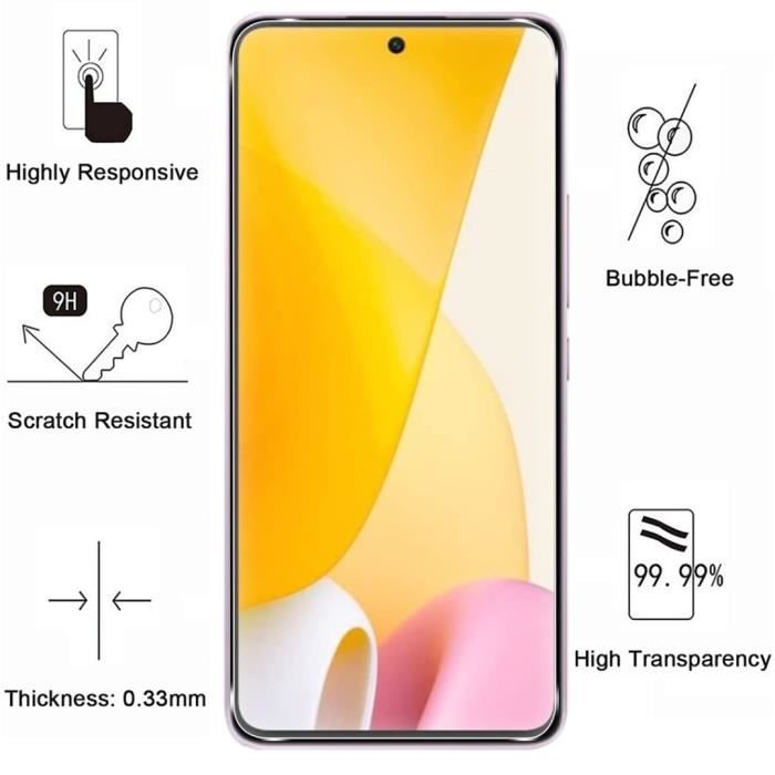 Verre Trempé pour Xiaomi 12 Lite [Pack 2] Film Vitre Protection Ecran Phonillico®