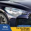 For Kia Stinger 2018-2023 Smoke Black High-Gloss Pre-Cut TPU Headlight Protective Film PPF Anti-Scratch Vinyl Wrap Cover Kit