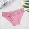 Женские трусики с ажурным кружевом и низкой талией, бесшовные, однотонные, с хорошей воздухопроницаемостью, тонкие