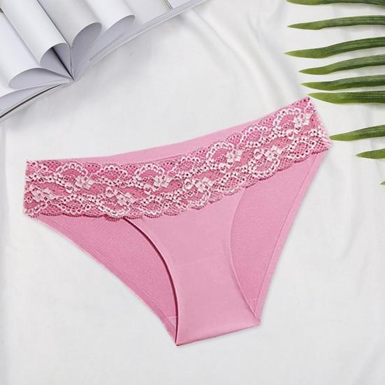Женские трусики с ажурным кружевом и низкой талией, бесшовные, однотонные, с хорошей воздухопроницаемостью, тонкие