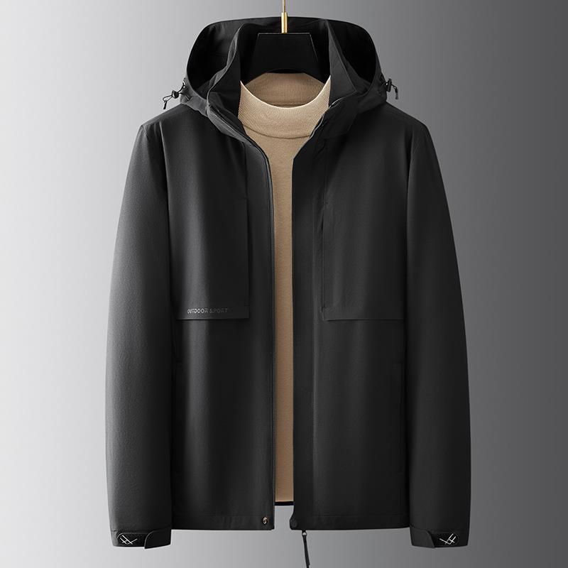 Мужские свободные осенние и зимние топы с капюшоном для мужчин среднего и пожилого возраста просты и универсальны