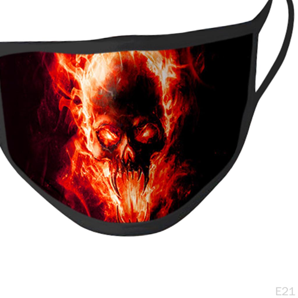 Маска из ткани с принтом черепа, многоразовая, моющаяся, для вечеринки в стиле панк