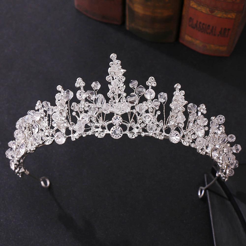 Свадебный головной убор в корейском стиле, корона из красного хрусталя ручной работы, студийные свадебные аксессуары для волос для молодоженов