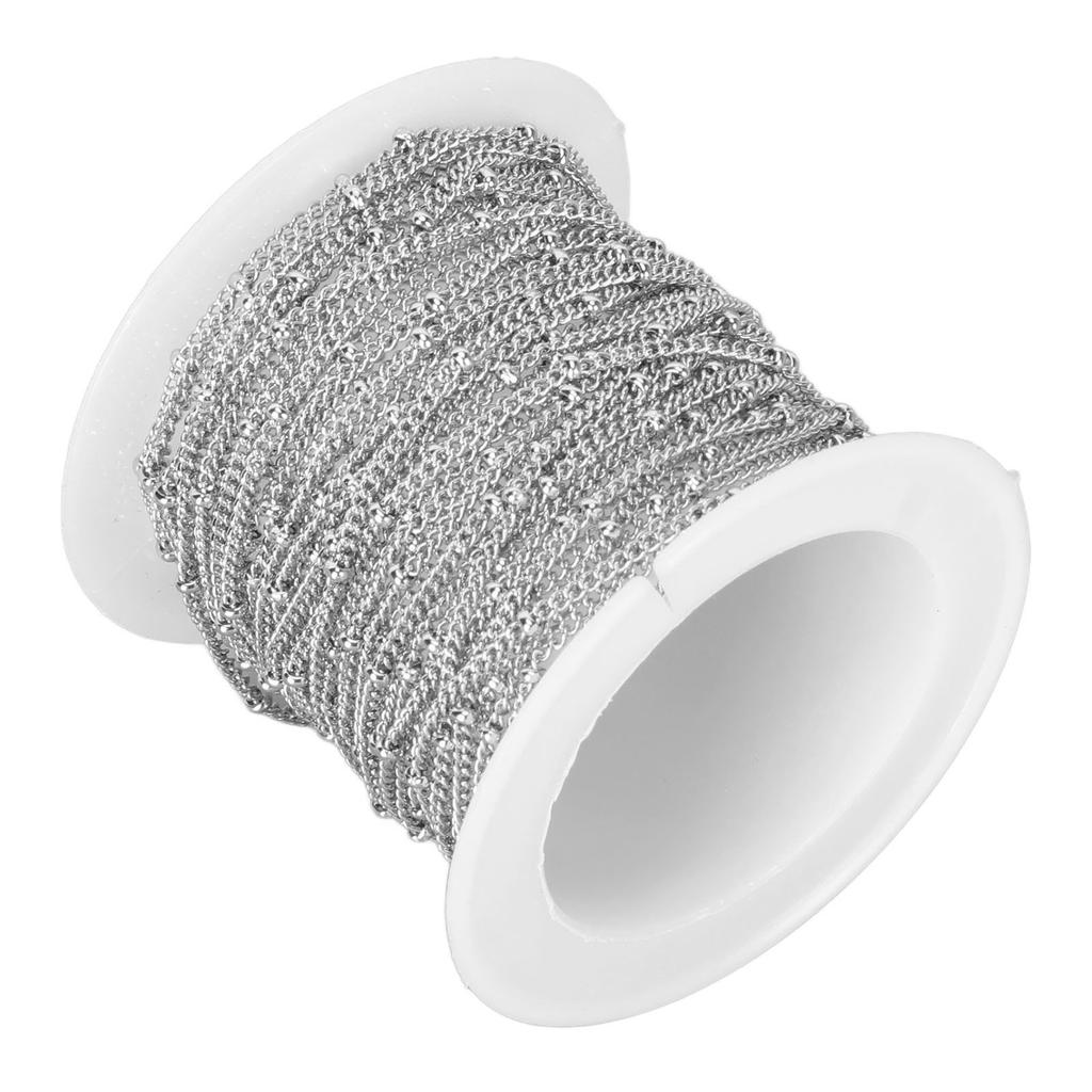 19,6 футов бисерная цепочка из нержавеющей стали для изготовления ювелирных изделий, сделай сам, звеньевая цепочка для ожерелья, браслета, браслета на ногу, стального цвета