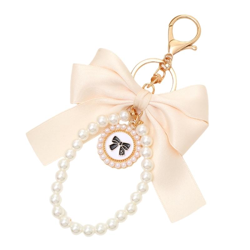 Cute Pearls Butterfly Bows Hanging Ornament For Bags Stylish Black Accessory Bag Charm Pendant Enhancing Your Look