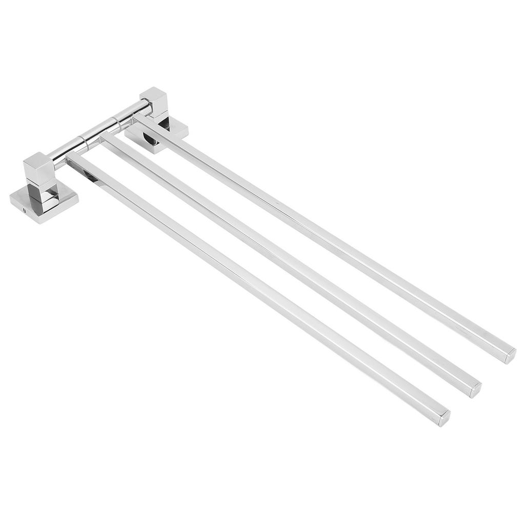 Stainless Steel Towel Rack Bar 180 Degrees Rotatable Towel Bathrobe Hanger Holder for Bathroom3 Rods