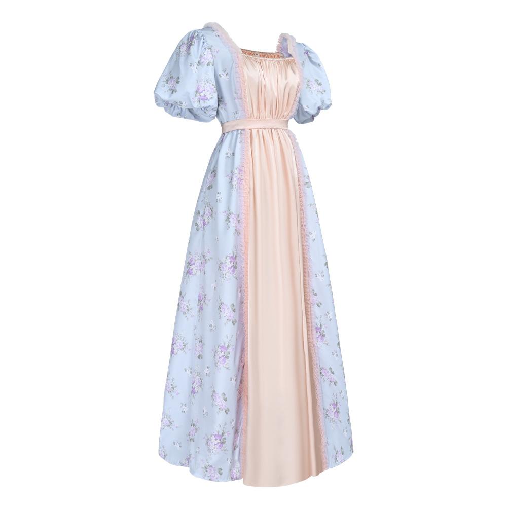 Средневековое Викторианское Элегантное Платье Бальное Платье Женское Платье для Чаепития с Завышенной Талией Сценический Костюм на Хэллоуин Карнавальный Костюм