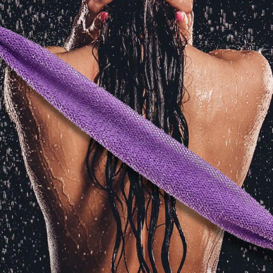 Bath Towel Soft Tough Material Long Drawstring Design Dense Mesh Home Bathroom Back Scrubbing Towel Shower Accessory