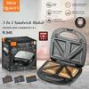 850W 3 In 1 Sandwich Maker Double Sided Heating Breakfast Machine Multi Functional Toasting Wafers Machine