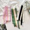 Woman Skinny Silk Scarf 90cm*6cm Long Hair Strip Silk Ribbon Small Neck Scarves Kerchief Lady Bag Handle Ribbon Scarf Tie