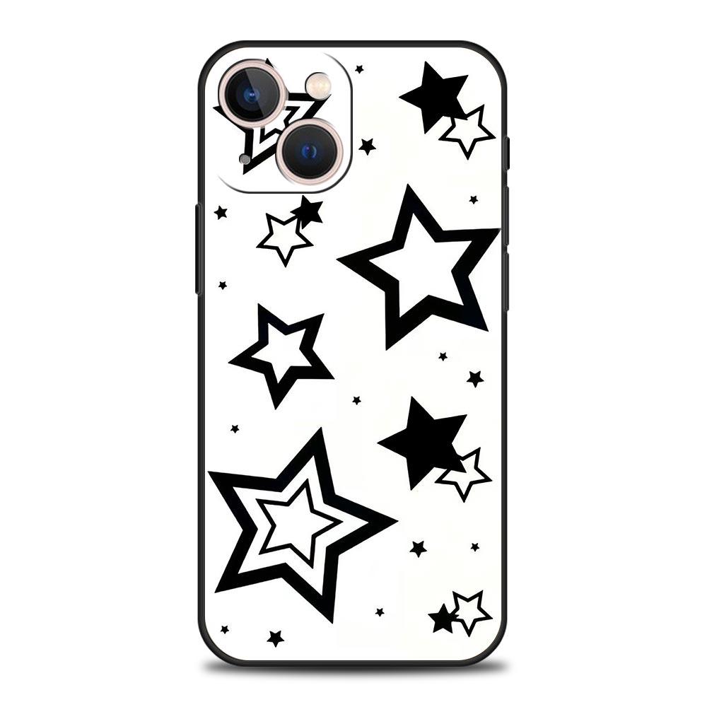 Стильный чехол для телефона с узором из звезд для iPhone 17 16E 15 16 14 13 12 11 Pro Max 7 8 Plus Мягкий ТПУ задняя крышка