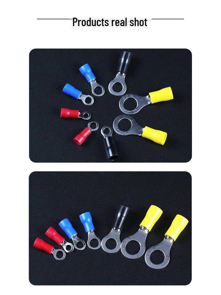 Набор из 200 штук обжимных наконечников для клемм RV холодного прессования с предварительно изолированными концами проводов в коробке