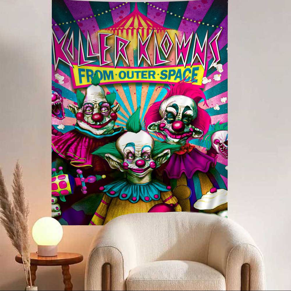 KKiller Klowns From Outer Space Печатный Большой Настенный Гобелен Дешевый Хиппи Настенный Подвес Бохо Настенные Гобелены Мандала INS Дом