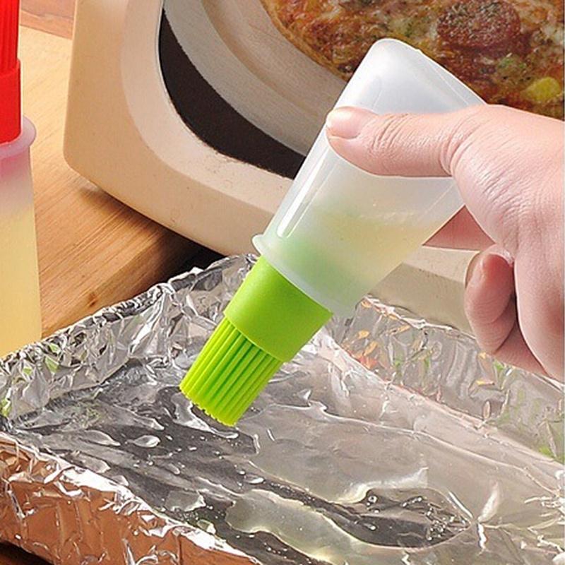 1pc Grill Oil Bottle Silicone Oil Brushes Tool BBQ Basting Oil Brush Barbecue Pastry