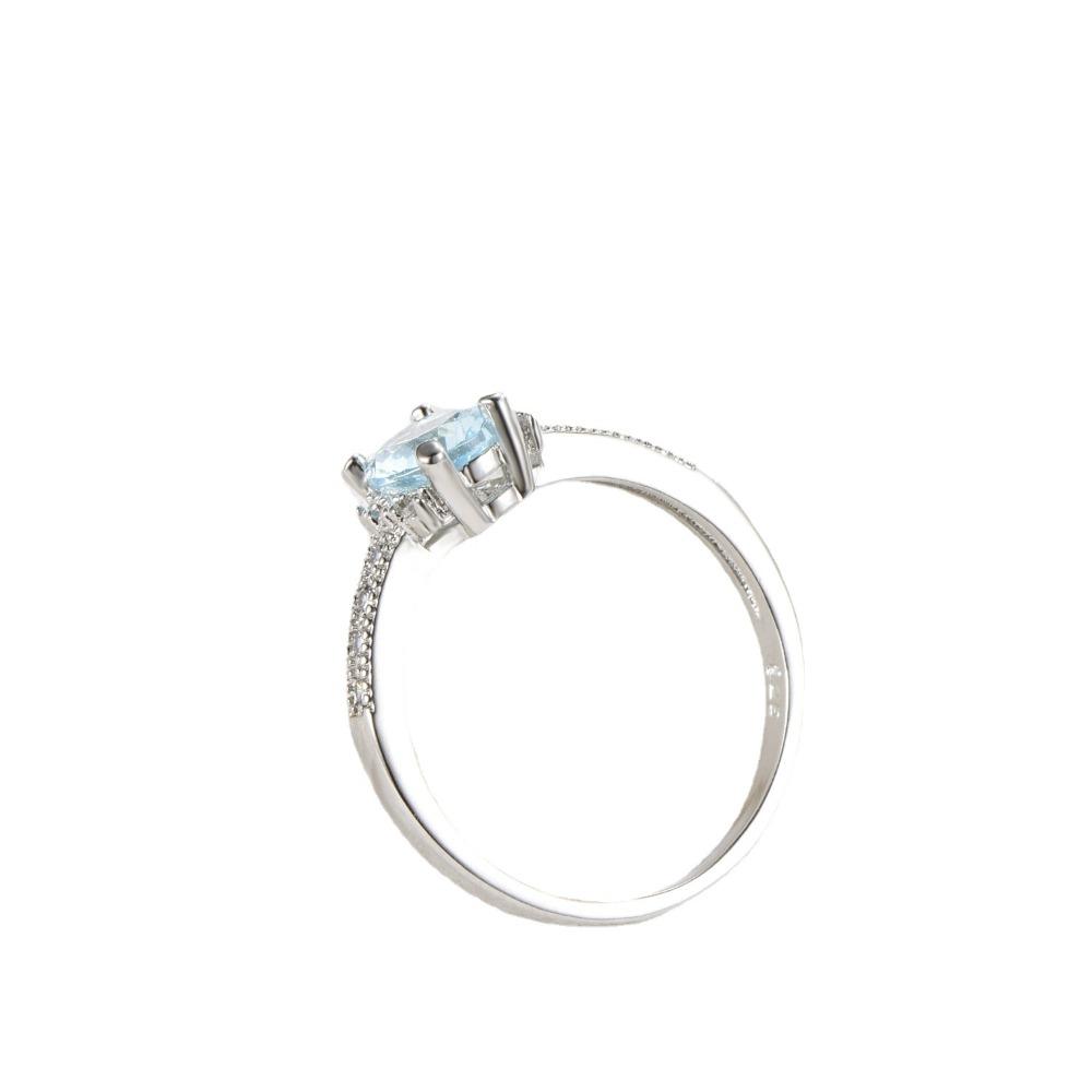 Elegant Micro Pave Zircon Sapphire Rings for Women Stylish Blue Gemstone Jewelry Gift