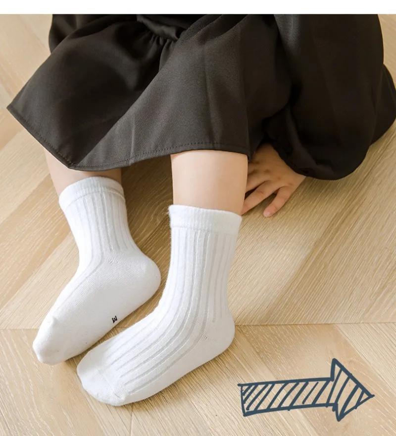4 пары/высококачественные осенне-зимние новые детские носки однотонные Morandi Color Drawer Stripe детские носки