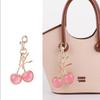 Exquisite Red Cherry Fruit Bag Charm Keychain 3 Color Key Ring for Elegant Women Backpack Purse Pendant Earring Jewelry Gift