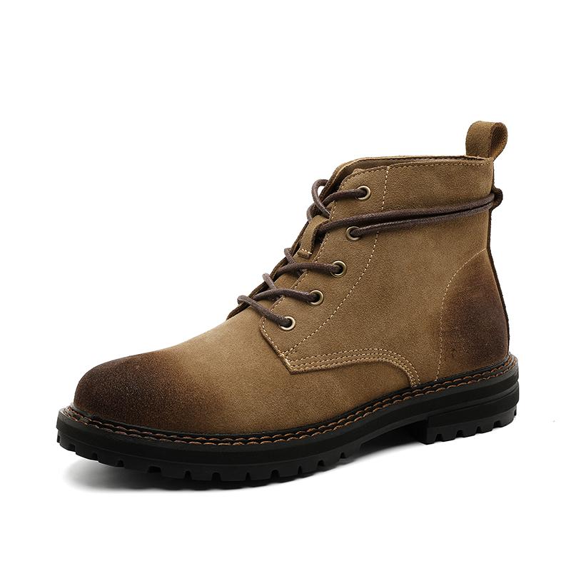 Handmade Men High Top Boots High Quality Leather Walking Shoes Outdoor Sneakers Men Lace Up Non-Slip Ankle Boots for Men