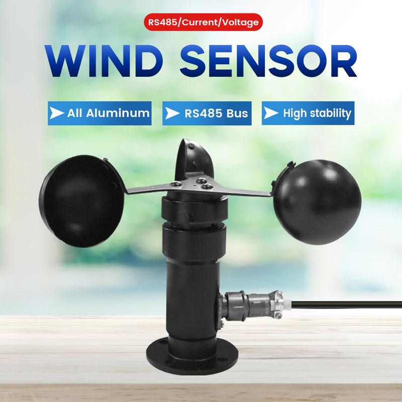 0-30m/s Aluminium Alloy Wind Speed Sensor Weather Station Detector 3 Cup Anemometer Sensors Pulse RS485 Output 4-20mA 0-5V 0-10V