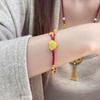 Yellow New Chinese Style Southern Red Agate Tassel Pendant Necklace National Color Fanghua Chain Bracelet Sweater