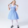 Girl's Blue Gingham Dress Kansas Girl Halloween Fancy Party Dress-up Costume Fairytale Musical Movie Character Cosplay Outfit for Kids