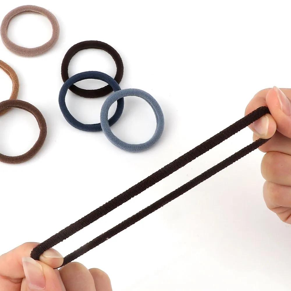 4cm Solid Color Elastic Hair Ties, Girls High Ponytail Towel Circle Hair Accessories