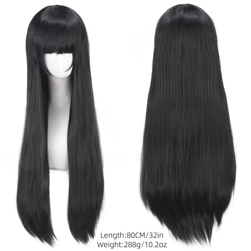 Colorful 80cm Long Straight Cosplay Wig for Anime & Historical Costumes