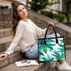 Tropical Leaves Print Daily Tote Bag Fashion Casual Outdoor Shopping Large Capacity Portable Carry Bag