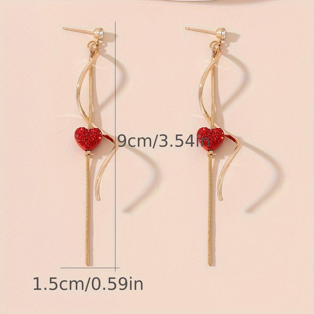 Женский S-образный набор серег с кисточками, серьги-подвески в повседневном стиле, праздничный подарок в форме сердца