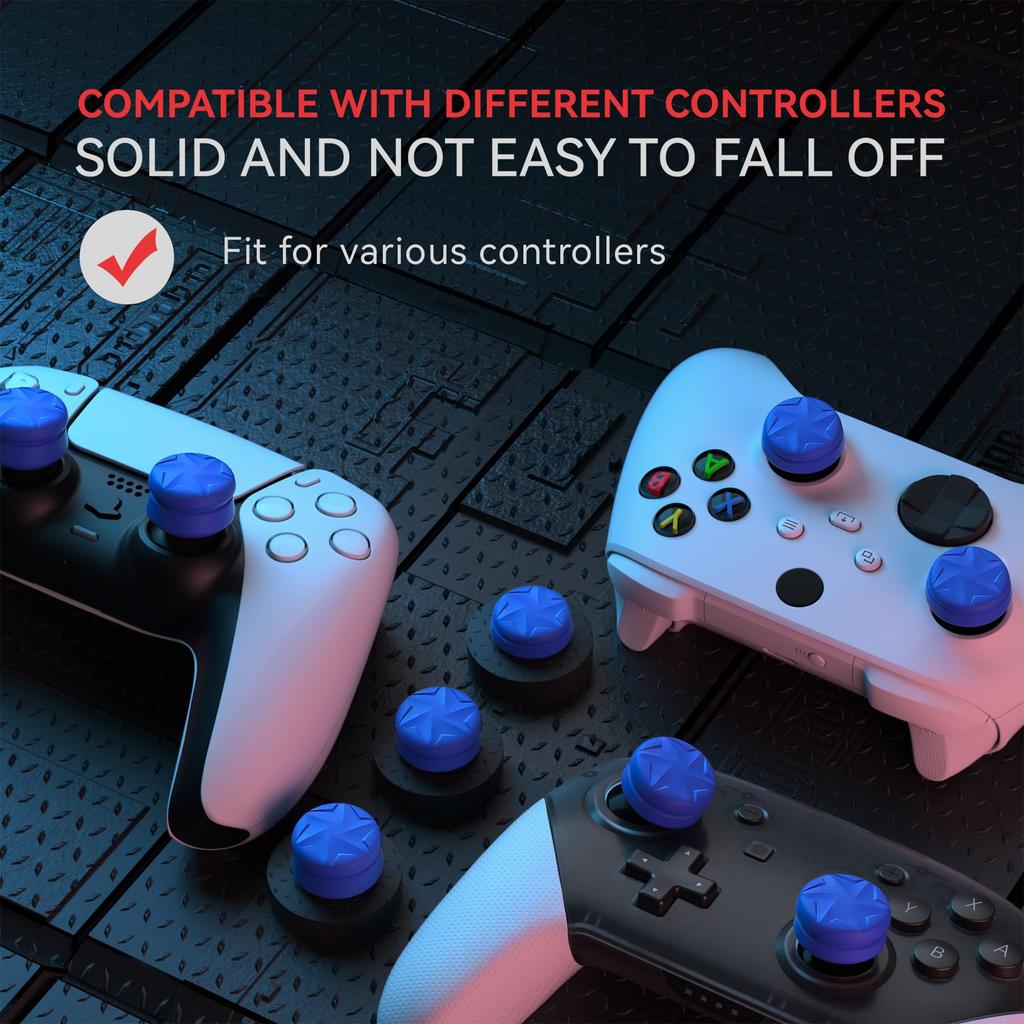 PlayVital Thumb Cushion Cap Cover Thumb Grip for PS5 PS4 Thumbstick Grip Cover for Xbox Core Xbox One Elite Series 2 Wireless Thumb Grip Cap for