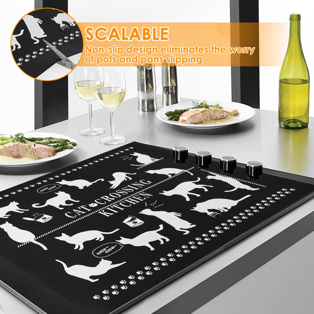 Induction Hob Protector Mat Silicone Induction Cooktop Scratch Cover Multipurpose Electric Stove Mat Cooktop Scratch Protector