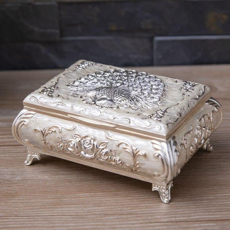 Классическая шкатулка для украшений в винтажном стиле, резные цветы, контейнер для хранения безделушек, креативные высококачественные кольца, ожерелья, небольшие коробки для хранения