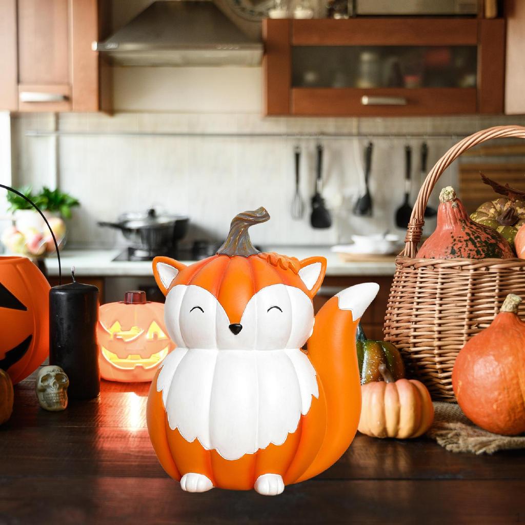 Животное Тыква Фигурка Настольное Украшение Хэллоуин Подарок Коллекция Статуэтка Скульптура для Спальни