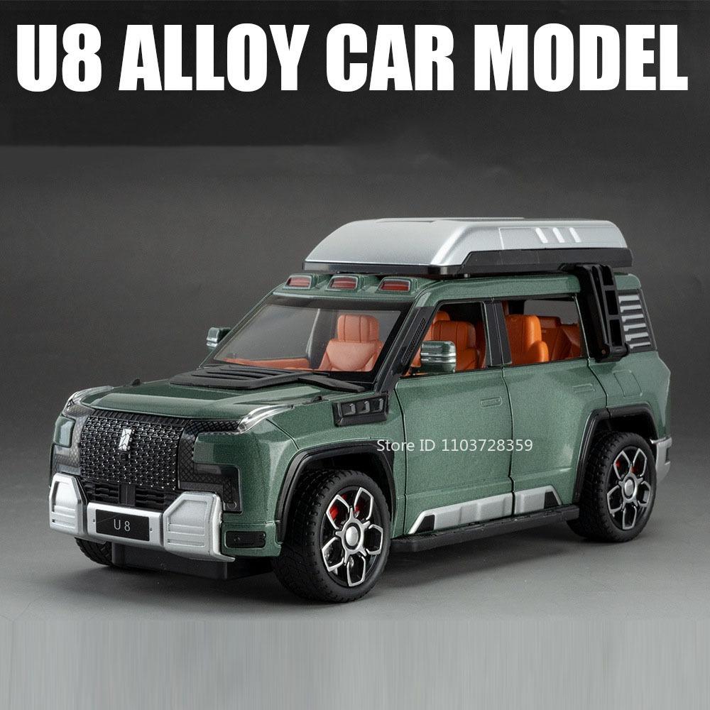 1:24 Модели Игрушечные Автомобили BYD YANGWANG U8 Сплав Литье Под Давлением Внедорожники Звук Свет Двери Открываются Оттяни и Поедь Игрушечные Машинки для Мальчиков Подарки