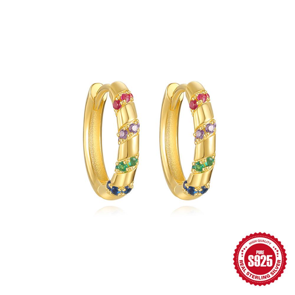 Серьги-пряжки для ушей S925 Sterling Silver с бриллиантами Love Chain Luxury