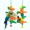 Bite-resistant Natural Materials with Bell Carrot Shape Bird Parrot Hanging Toy Cage Accessories