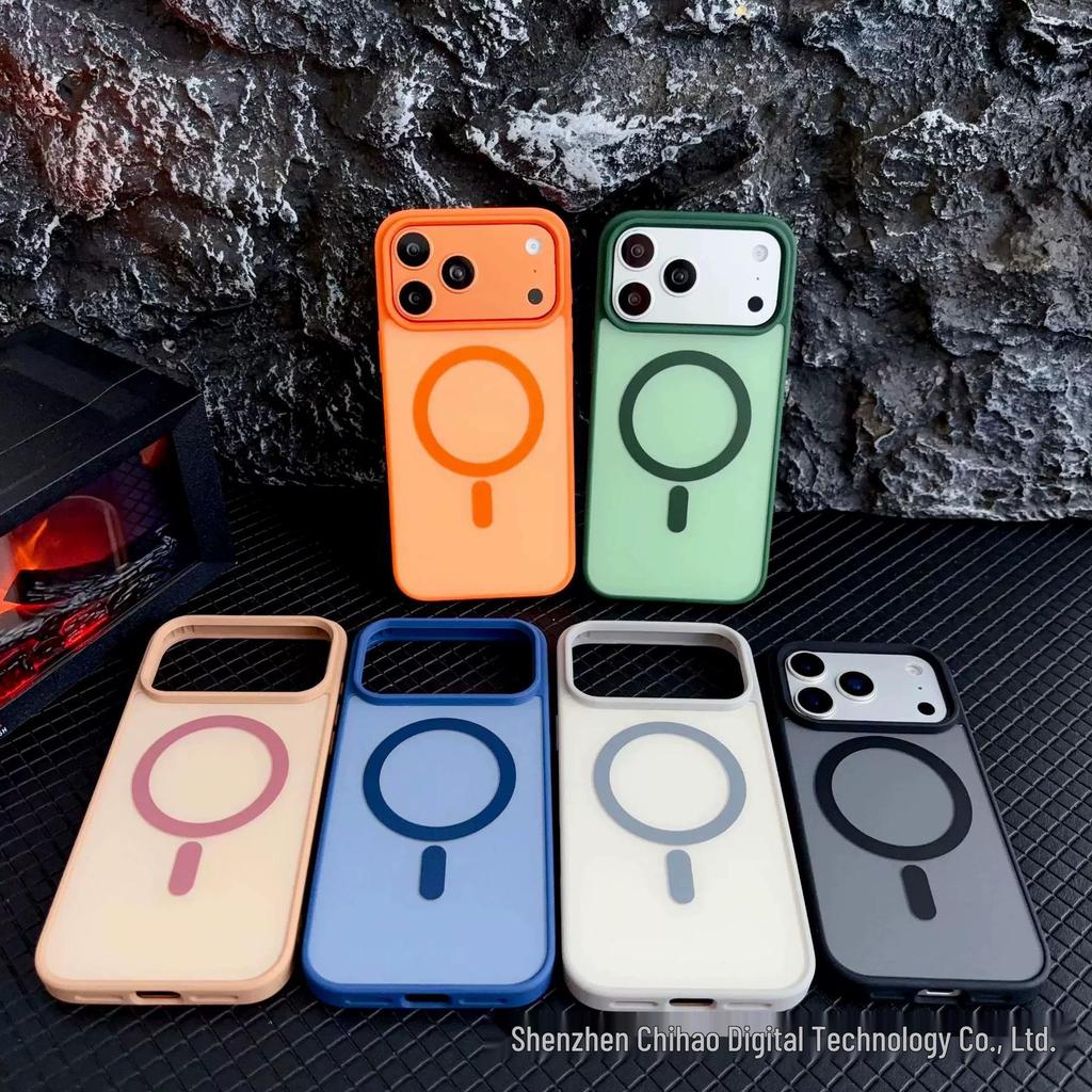 Магнитный матовый чехол-блок для iPhone 17 Pro Max - Чехол с полной защитой от падений
