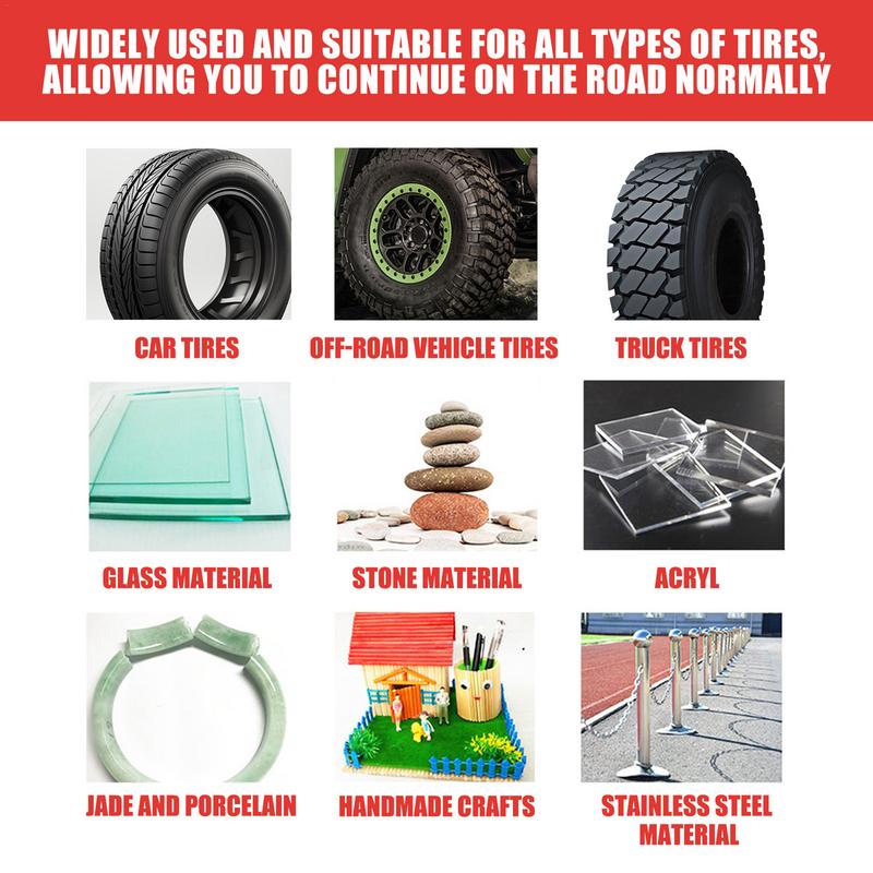 Tire Repair Glue 50ML Strong Adhesive Bonding Rubber Cement Tire Plug Gasket Sealers Black Sidewall Repair Cement for Off-Road