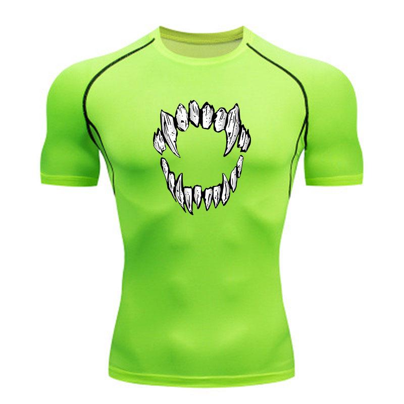 Men Compression Fitness Workout T-Shirt, Ferocious Sharp Wer