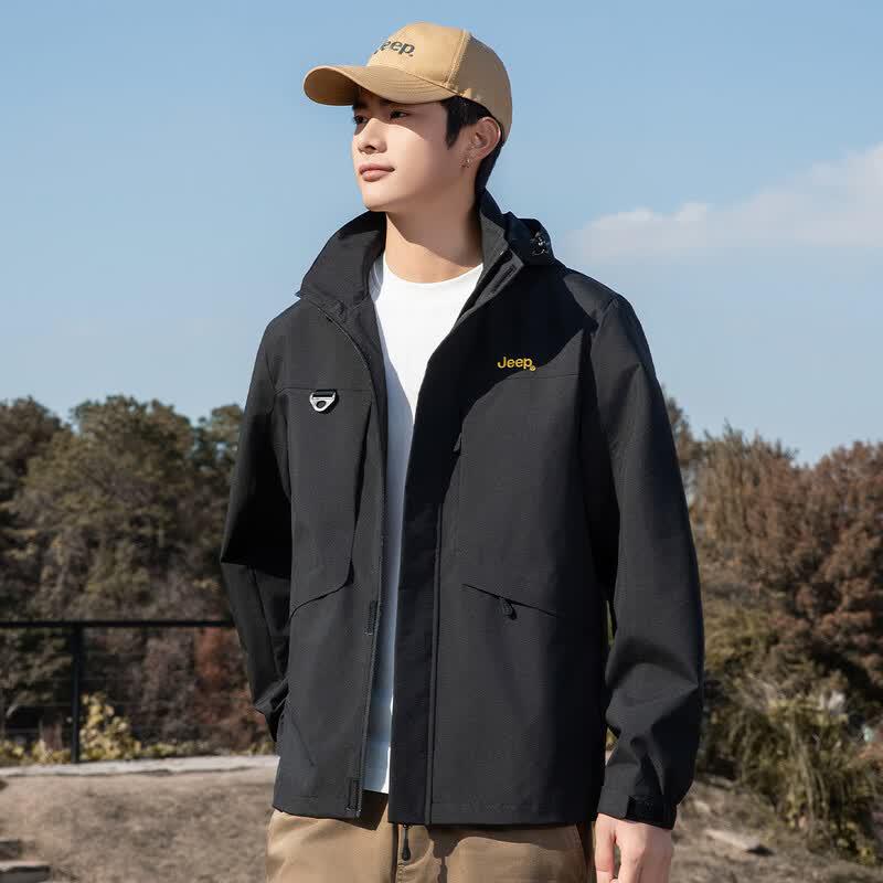 Jeep Men's Color Block Windproof Outdoor Jacket