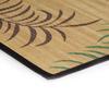 Tapis salon en bambou imprimé feuilles exotiques beige 70x120