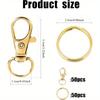 100PCS Gold Swivel Clasps Lanyard Snap Hooks with Key Rings, Key Chain Clip Hooks Lobster Claw Clasps for Keychains Jewelry DIY Crafts