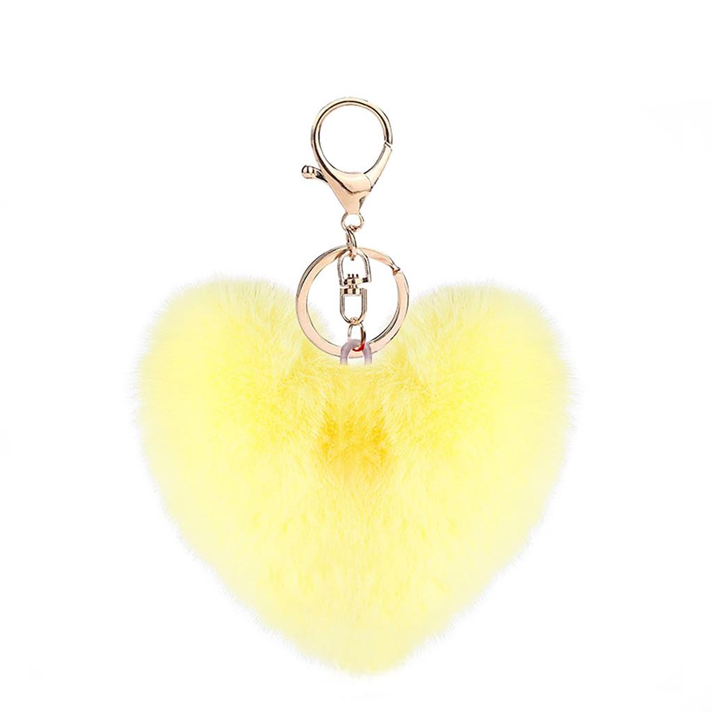 Imitation Rabbit Ball Plush Pendant DIY Phone Case Keychain Heart-shaped Accessory