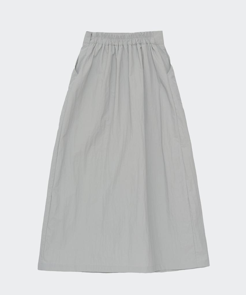 Nil Rise Nylon Maxi Skirt Light Gray