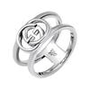 Серебряное кольцо с вырезанным логотипом Interlocking G, унисекс, YBC295-716001
