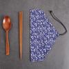 Wooden Cutlery Sets With Spoon Fork, Environmentally Friendly, Travel Portable, Tableware, Chopsticks, Cloth Bag